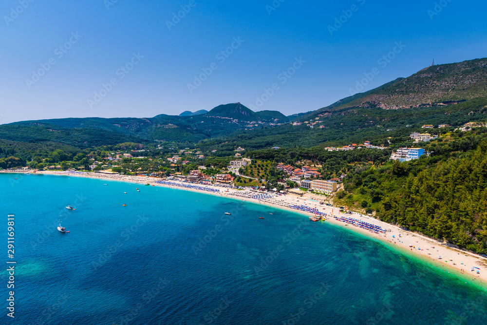 View from above Valtos Beach in Parga, Greece
