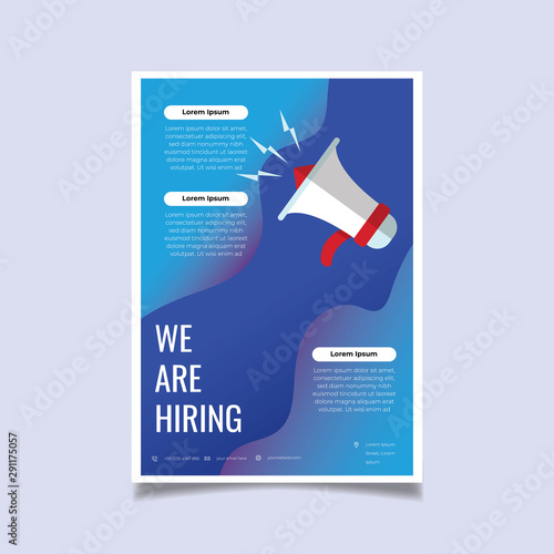 We are Hiring Poster or Banner Design. Job Vacancy Advertisement Concept