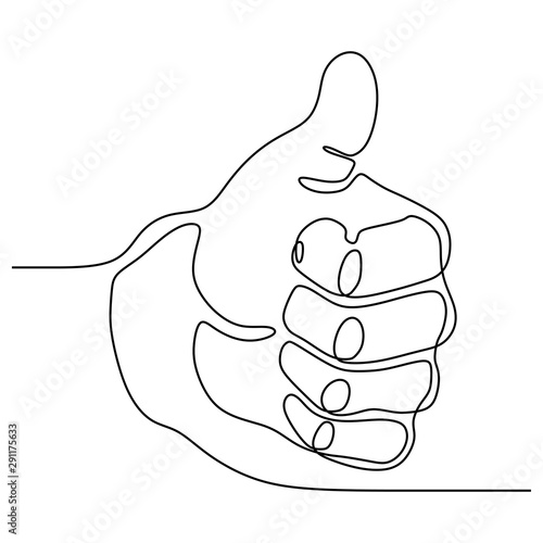 Single line drawing thumbs ...