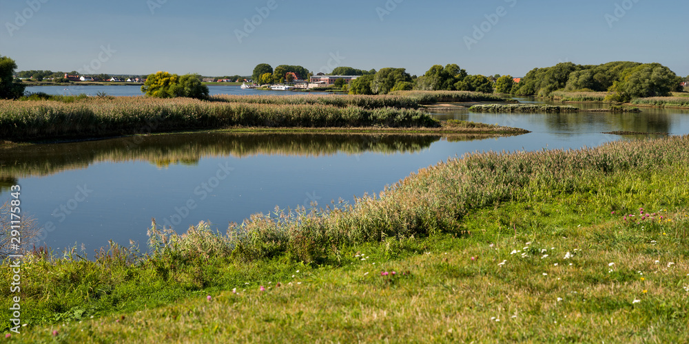 Panoramic View Landscape River Elbe Germany Hamburg Panoramic View Landscape River Elbe Germany Hamburg