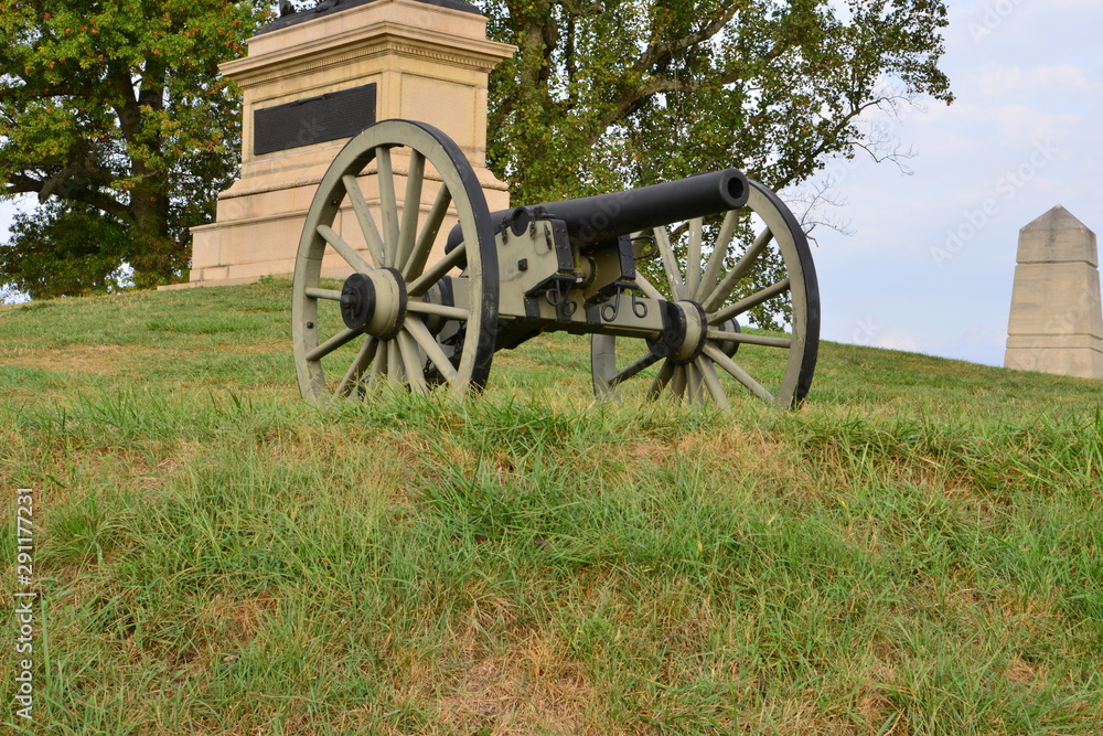 Cemetery hill at Gettsyburg the sight of the battle that took place from July 1-3 1863.