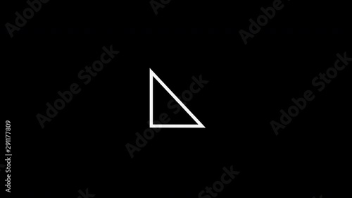 Explanatory video 4K of the Pythagorean theorem, letters and objects in white on black background