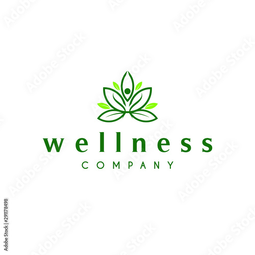 simple green design idea for health and care wellness logo 