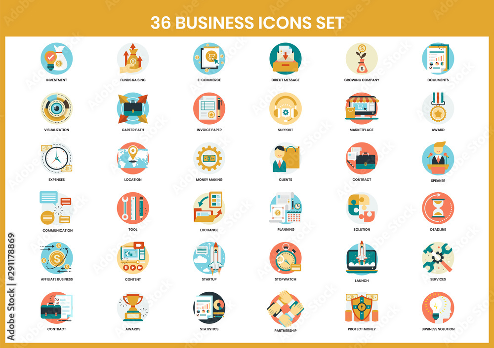 Business icons set for business Business icons set for business