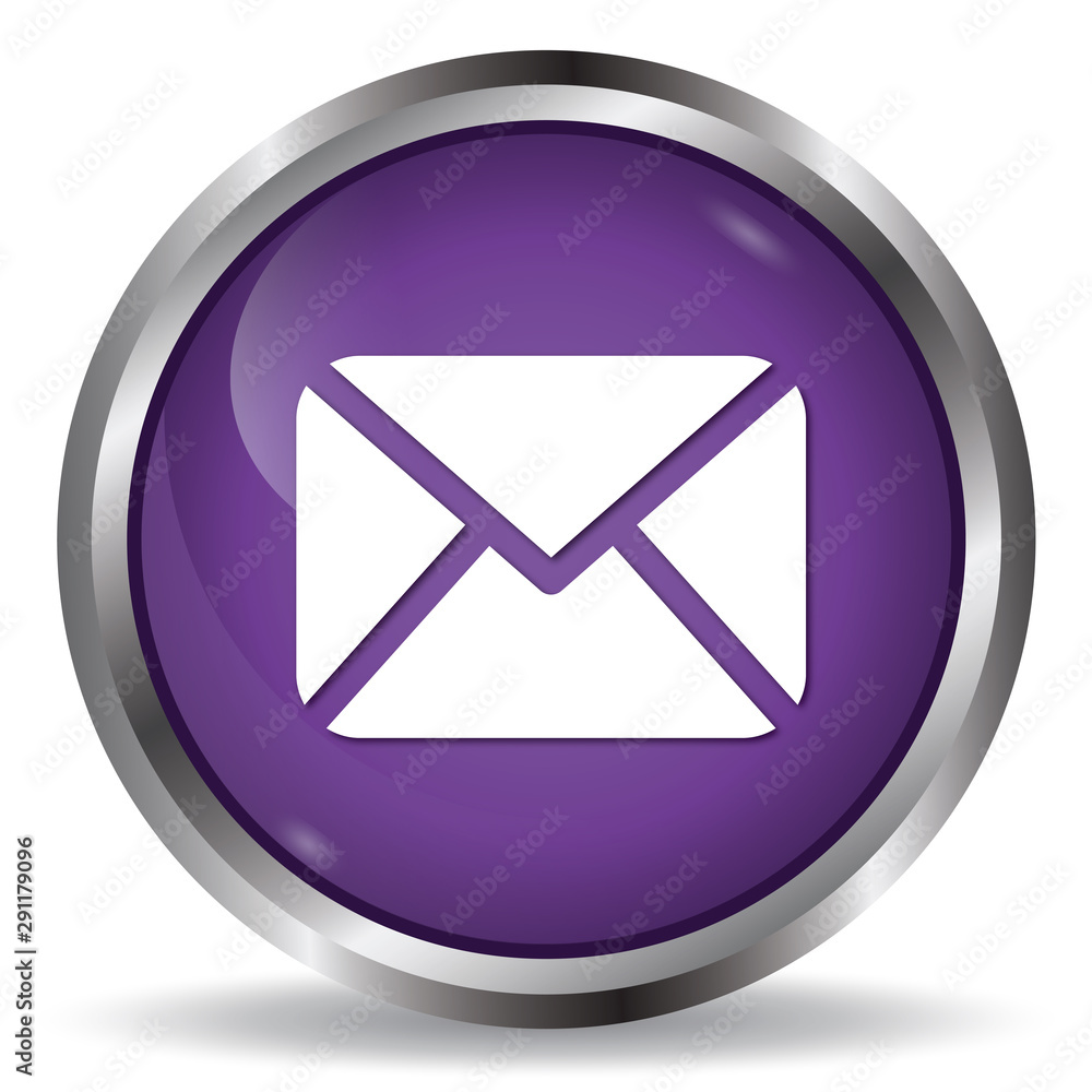 E-mail icon purple glossy round button E-mail icon purple glossy round button