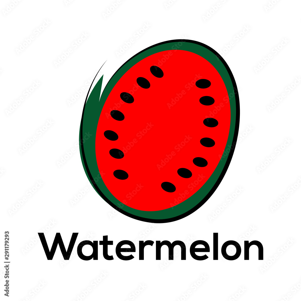Fototapeta premium Abstract watermelon. Vector illustration logo for watermelon, flat design.