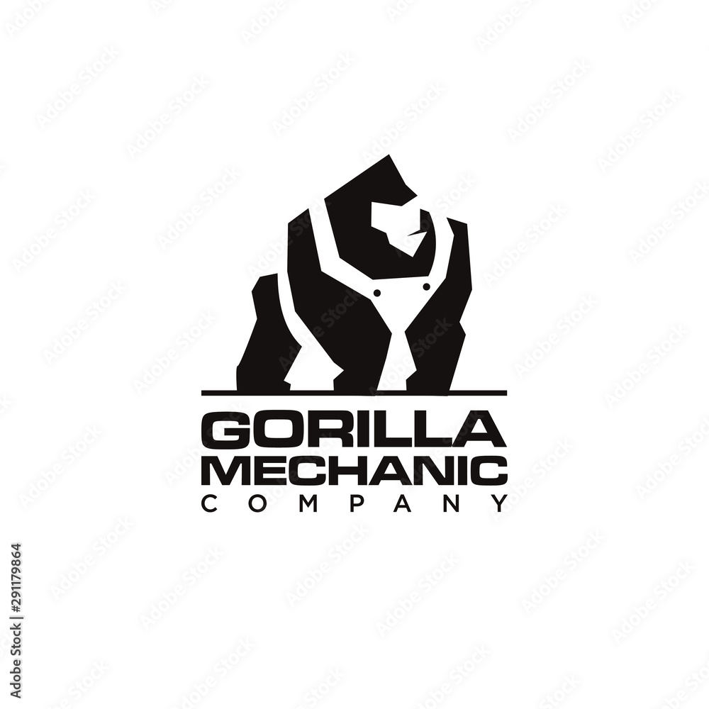Animal logo design with gorilla mascot vector Animal logo design with gorilla mascot vector
