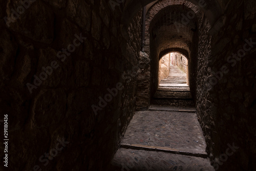 Historic center and Jewish quarter of Girona  Spain   one of the best preserved neighborhoods in Spain and Europe.