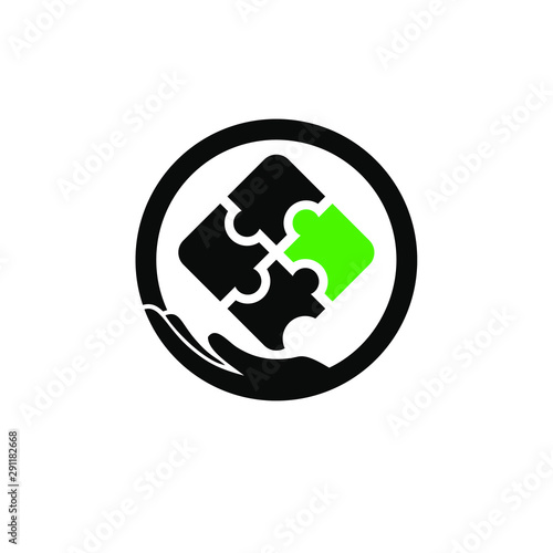 health care logo design autism circle puzzle idea 
