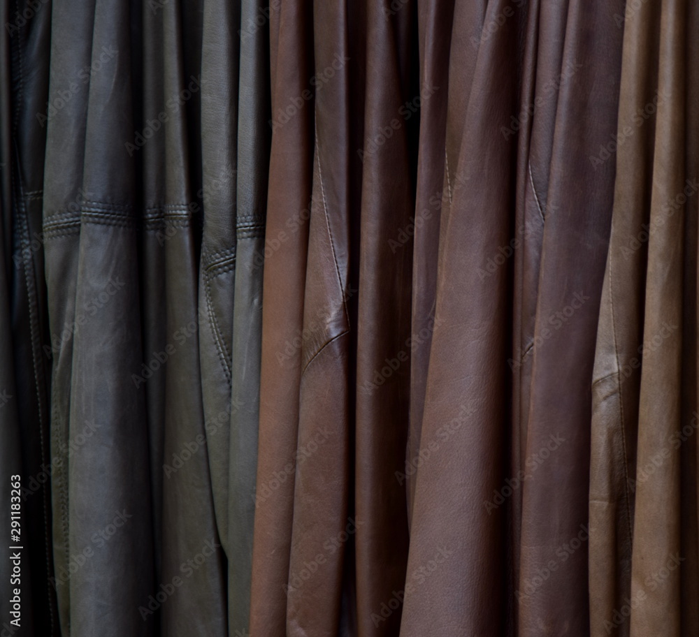 Obraz premium Leder Lederjacken Hintergrund Textur