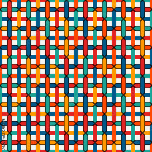 Stylized overlapping pipelines background. Seamless pattern with maze, labyrinth motif. Contemporary wicker ornament.