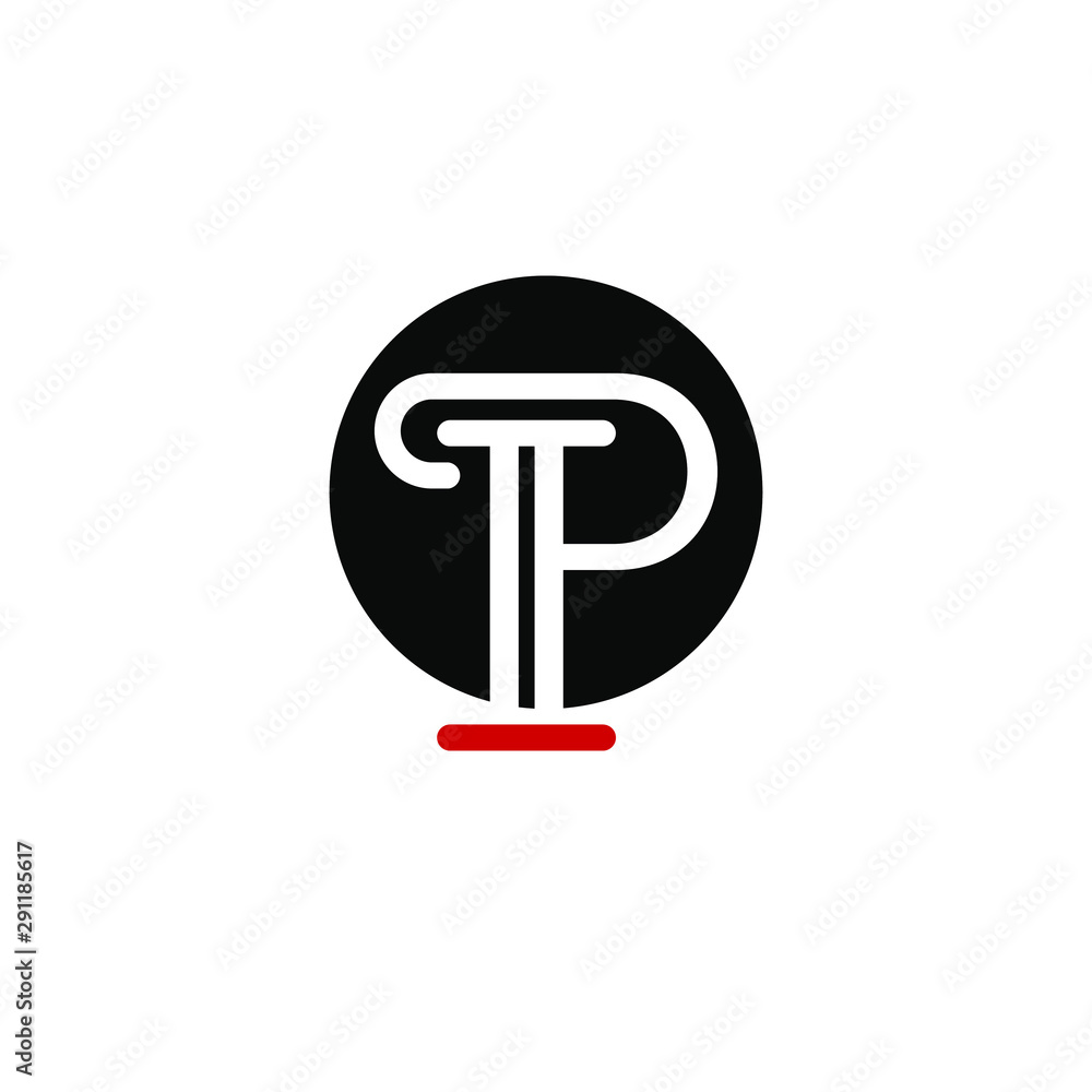 fun circle black monogram from letter P icon pillar logo design fun circle black monogram from letter P icon pillar logo design