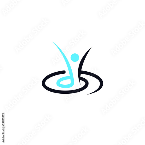 training logo simple modern generic blue spiral illustration movement design idea