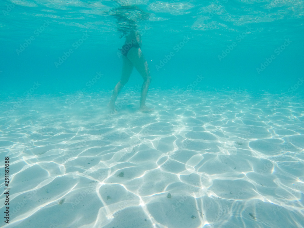 Underwater scene of tropical blue sea
