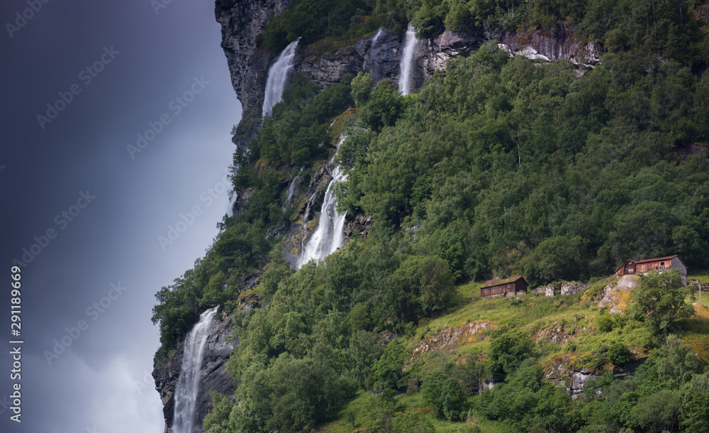 Seven sisters waterfall, Geiranger, Geirangerfjord, Norway