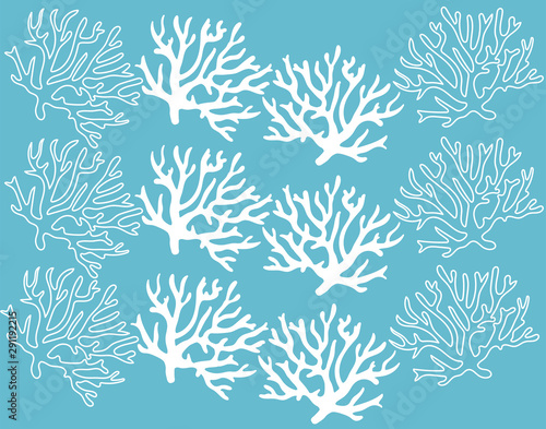 Modern, coral, reef, vector illustration