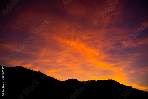 sunset in the mountains