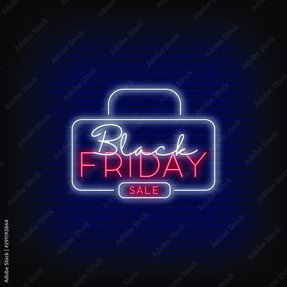 Black Friday neon signs style text vector Black Friday neon signs style text vector