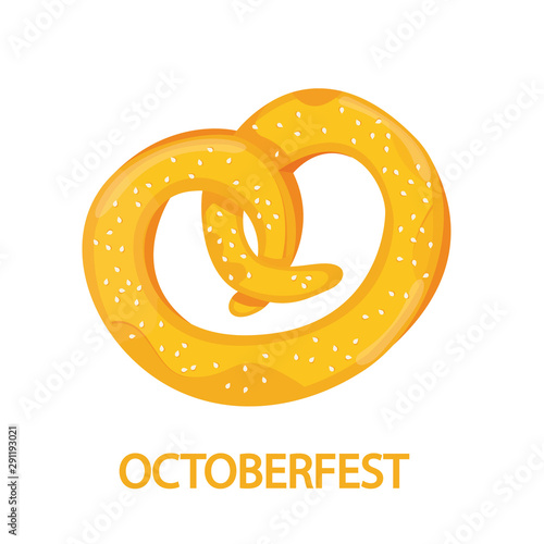 Modern vector illustration of pretzel, Symbol of octoberfest