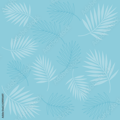 Exotic  palm leaves  pattern   illustration