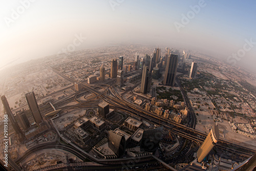 aerial view of city from top of Dubai