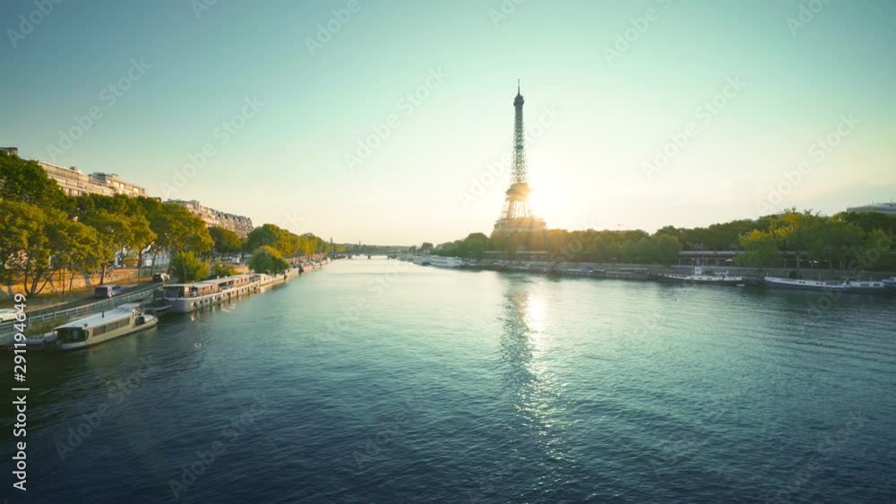 Eiffel tower and sunny morning, Paris, France Eiffel tower and sunny morning, Paris, France