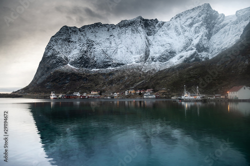 Beautiful landscape in Lofoten Islands in Winter, Norway 