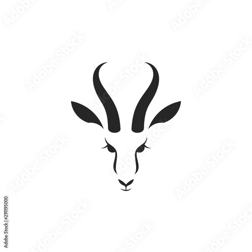 Antelope springbok. Logo. Isolated animal on white background photo