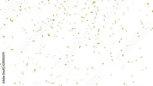 Gold confetti fallingn. Holiday or party background.