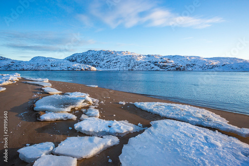 Barents Sea bay winter landscape photo