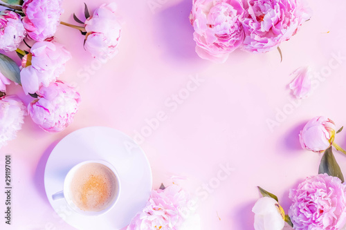 Fresh peony flowers