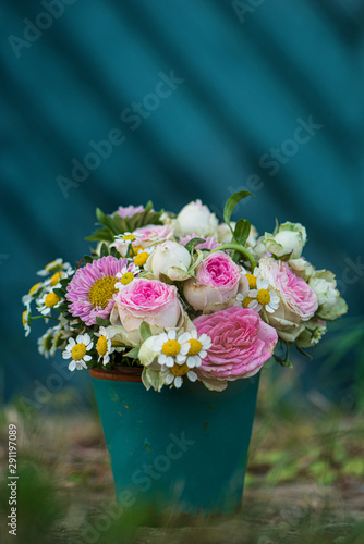 Little flower bouquet with wild roses