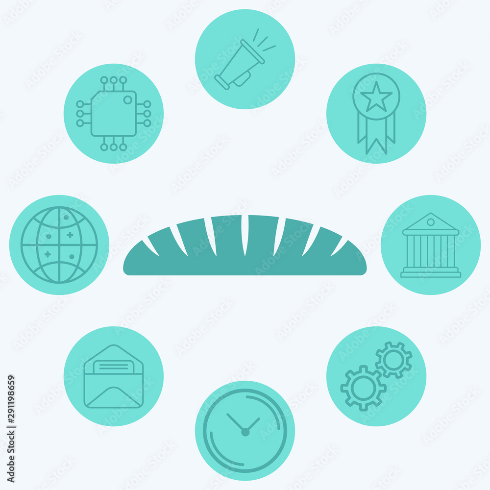 Bread vector icon sign symbol