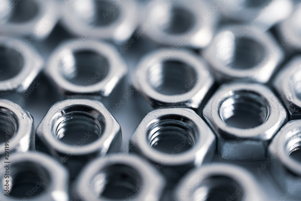Iron screws on a white background Iron screws on a white background