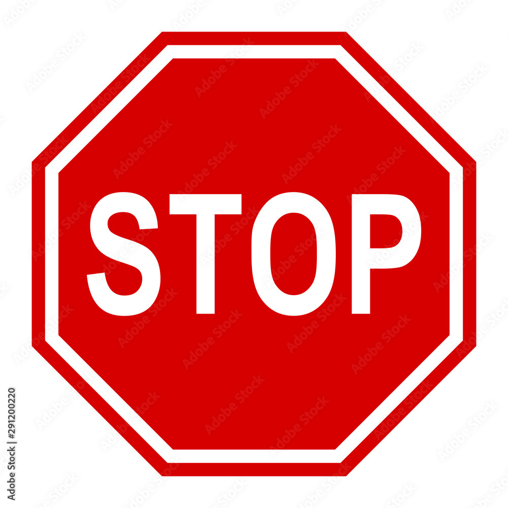 Stop traffic sign, red vector illustration for apps and webdesign - obrazy, fototapety, plakaty 