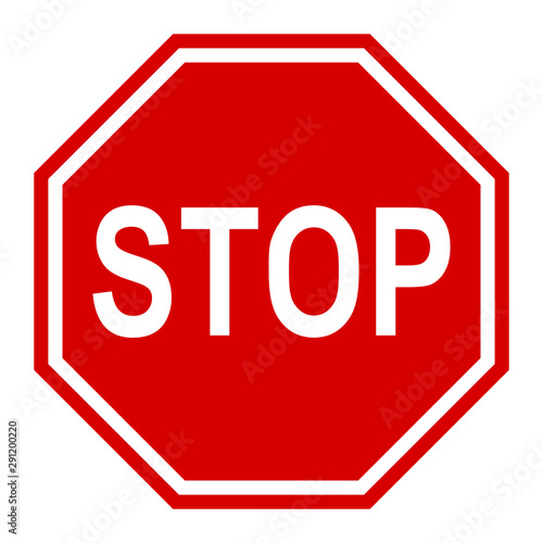 Stop traffic sign, red vector illustration for apps and webdesign photo
