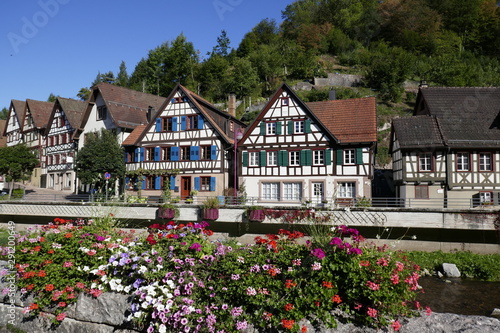 Bavarian town of Schiltach with half timbered houses