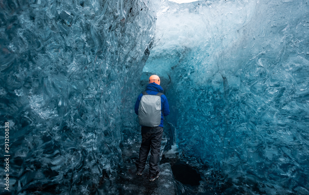Inside a glacier ice cave in Iceland Inside a glacier ice cave in Iceland
