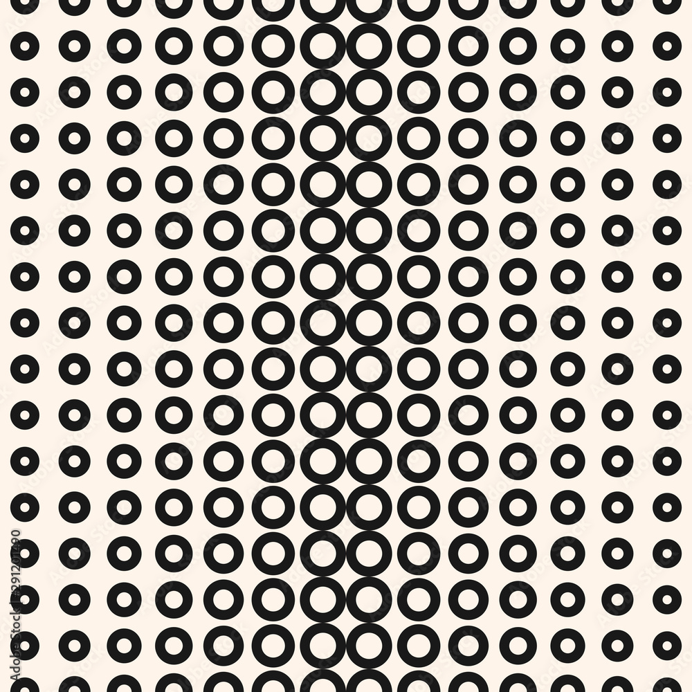 Halftone circles pattern. Seamless geometric texture with different sized rings Halftone circles pattern. Seamless geometric texture with different sized rings