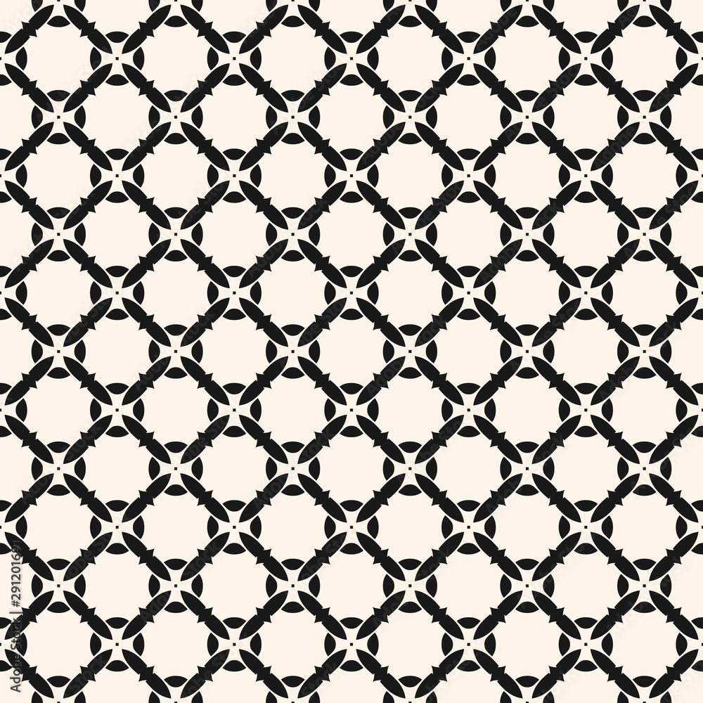Naklejka premium Vector geometric seamless pattern with mosaic tiles, small carved grid, lattice