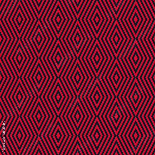 Vector geometric seamless pattern with rhombuses, stripes, diagonal lines