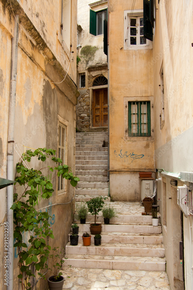 Altstadtgasse in Kerkyra auf Korfu