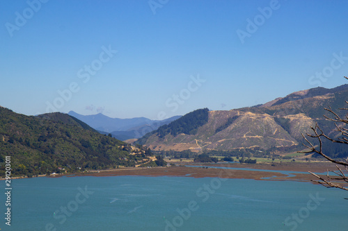 seascape view in Marlborough region of New Zealand