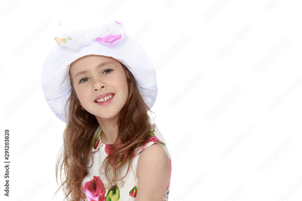 Little girl posing in the studio. Close-up. Little girl posing in the studio. Close-up.