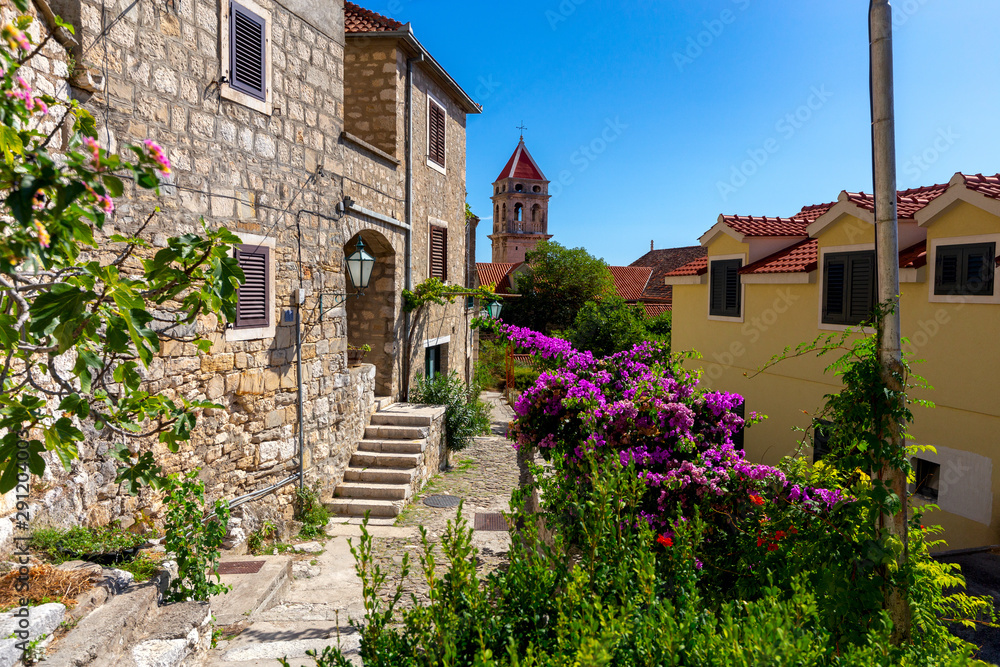 Old street in Omis city on a sunny day. Old street in Omis city on a sunny day.