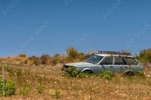 abandoned car on kefalonia greece © alister