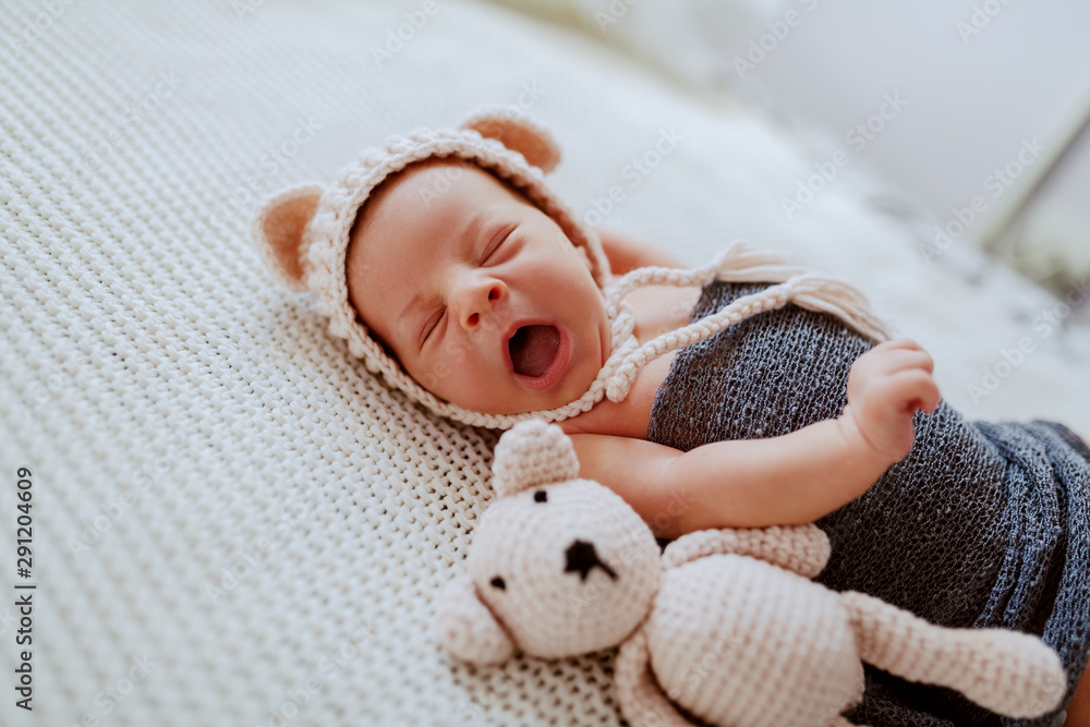 Baby Wrapped In Blanket Side View
