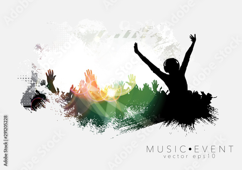Silhouettes of dancing people in a club