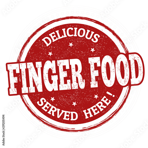 Delicious finger food sign or stamp
