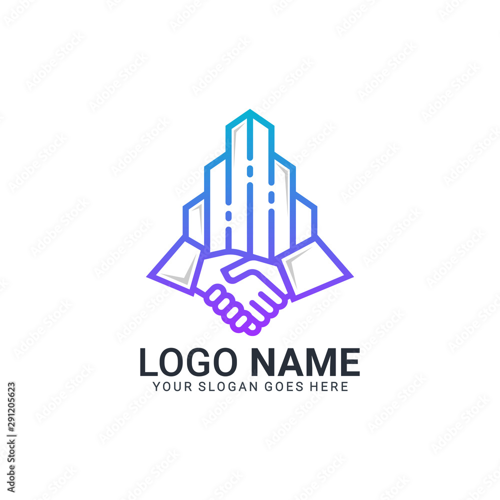 Deal building business logo design. Editable modern logo design